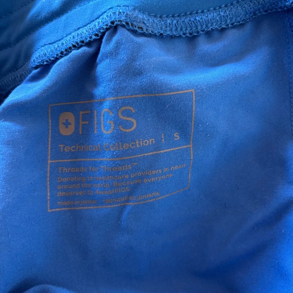 Figs High Waisted Isabel Wide Leg Scrub Technical Cobalt Blue Pants Size Small - Picture 8 of 8